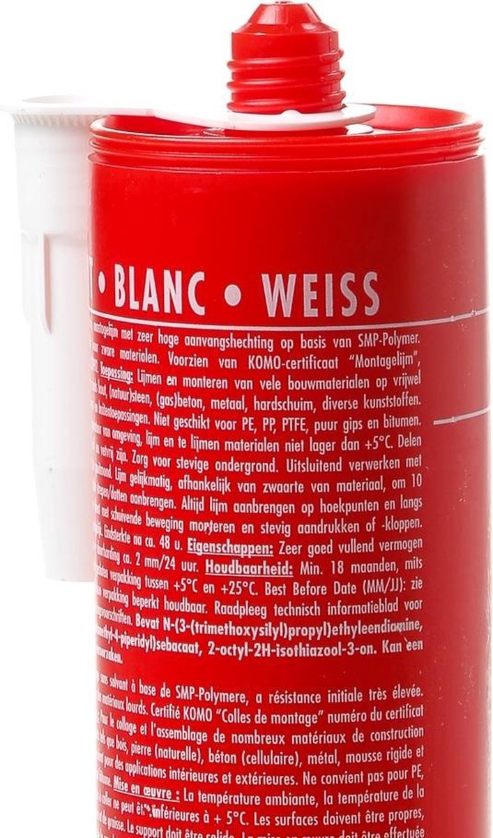 GRIFFON Poly Max High Tack Montagelijm Koker - 425gr - Wit