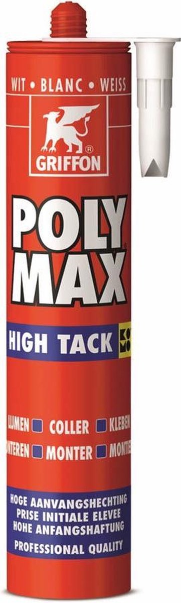 GRIFFON Poly Max High Tack Montagelijm Koker - 425gr - Wit