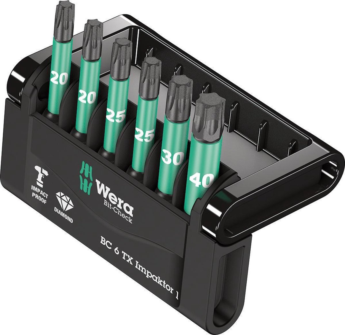 Wera 05057693001 6-delige Bit-Check 6 Impaktor 1 Bitset - Torx