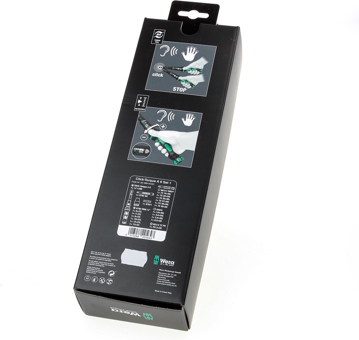 Wera 05130110001 Click-Torque A 6 Set 1 20-delige Klikdraaimomentsleutel set in etui - 2,5-25 Nm