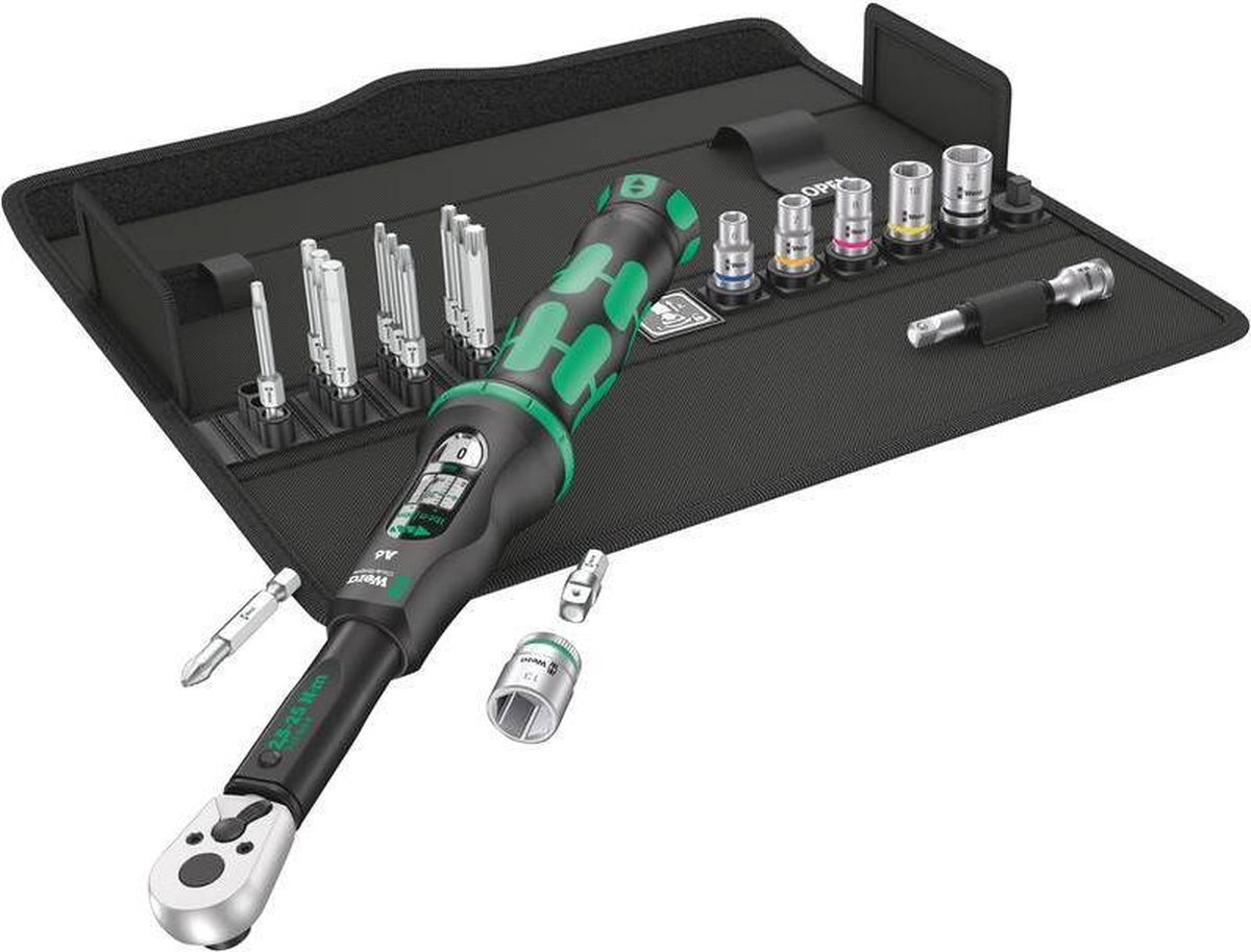 Wera 05130110001 Click-Torque A 6 Set 1 20-delige Klikdraaimomentsleutel set in etui - 2,5-25 Nm