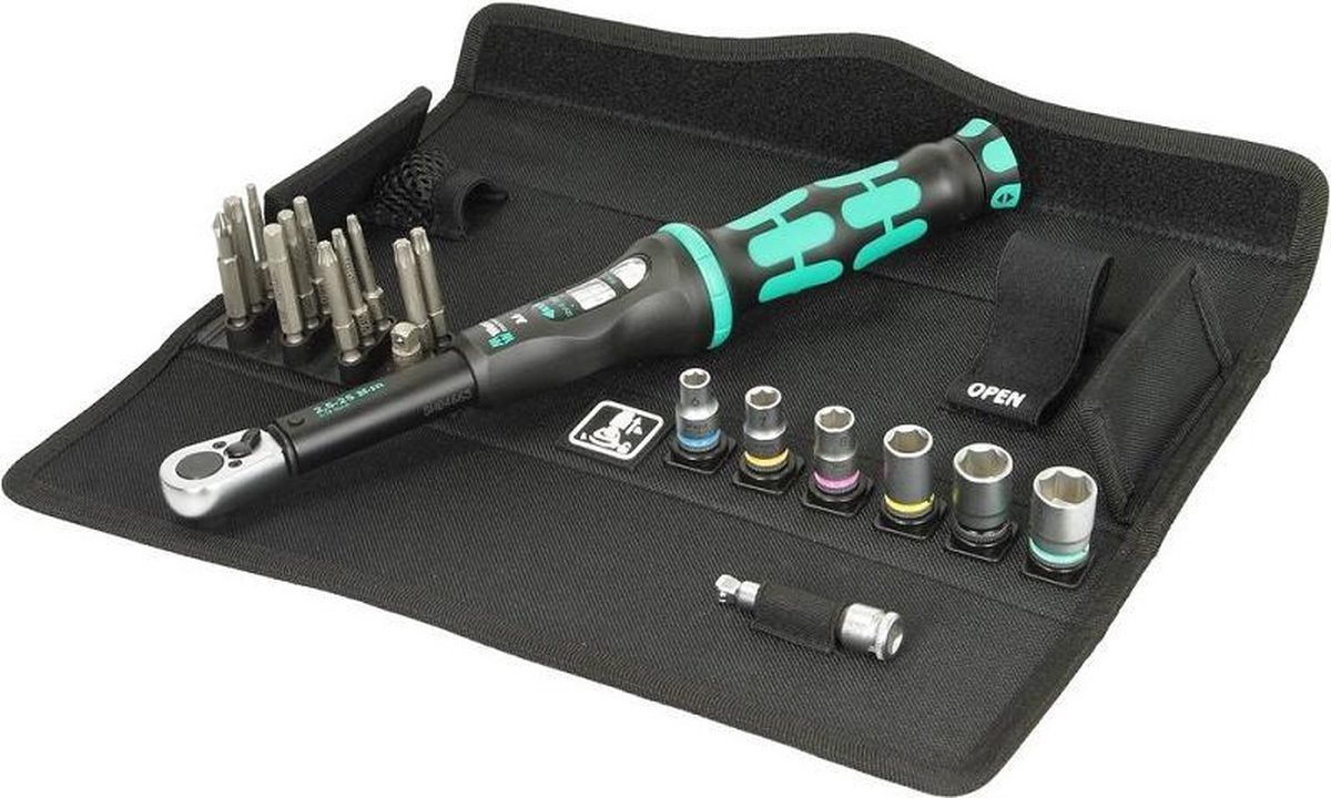 Wera 05130110001 Click-Torque A 6 Set 1 20-delige Klikdraaimomentsleutel set in etui - 2,5-25 Nm