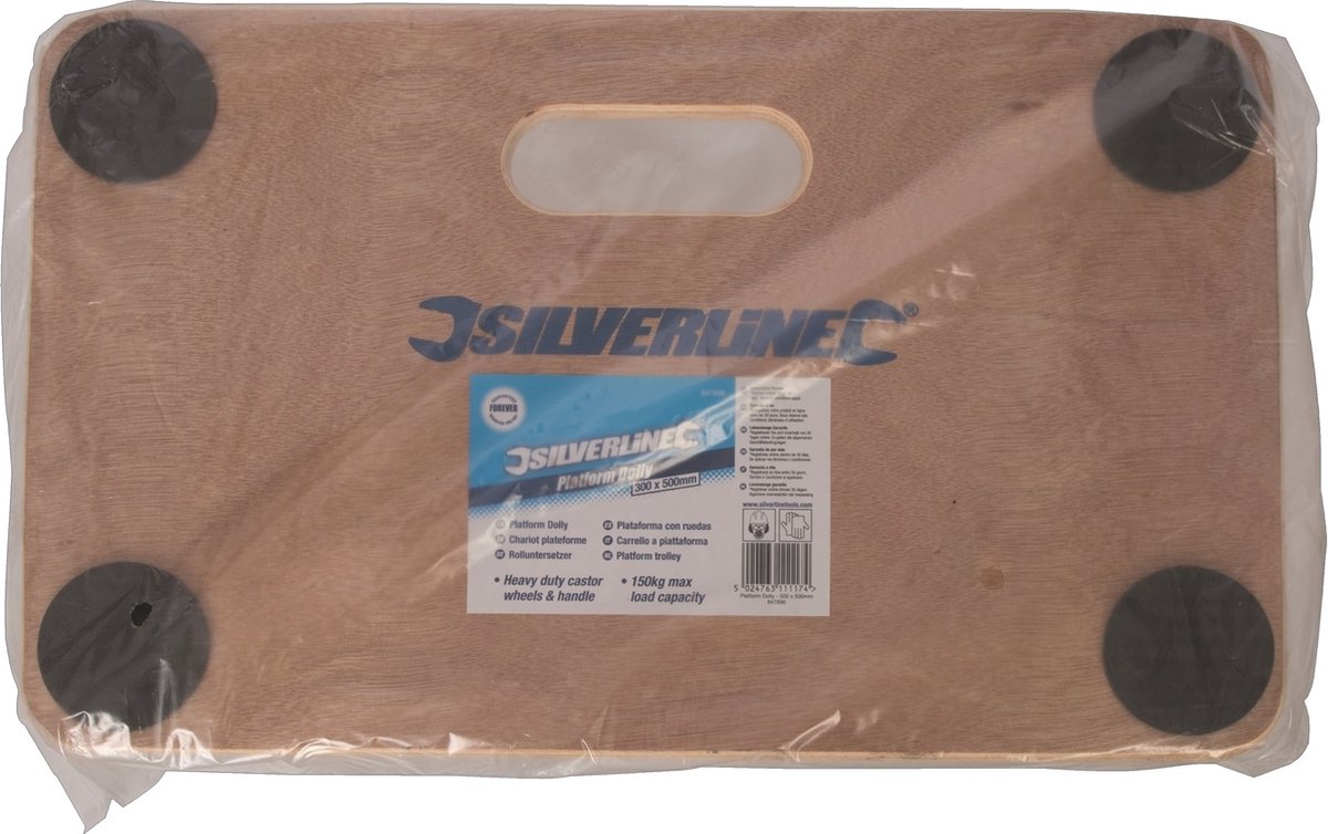 Silverline line 647896 Transport trolley - hout - capaciteit 150kg - Silver