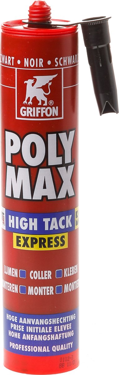 mtools Griffon Poly Max High Tack Express Montagelijm Koker - 435gr - Zwart