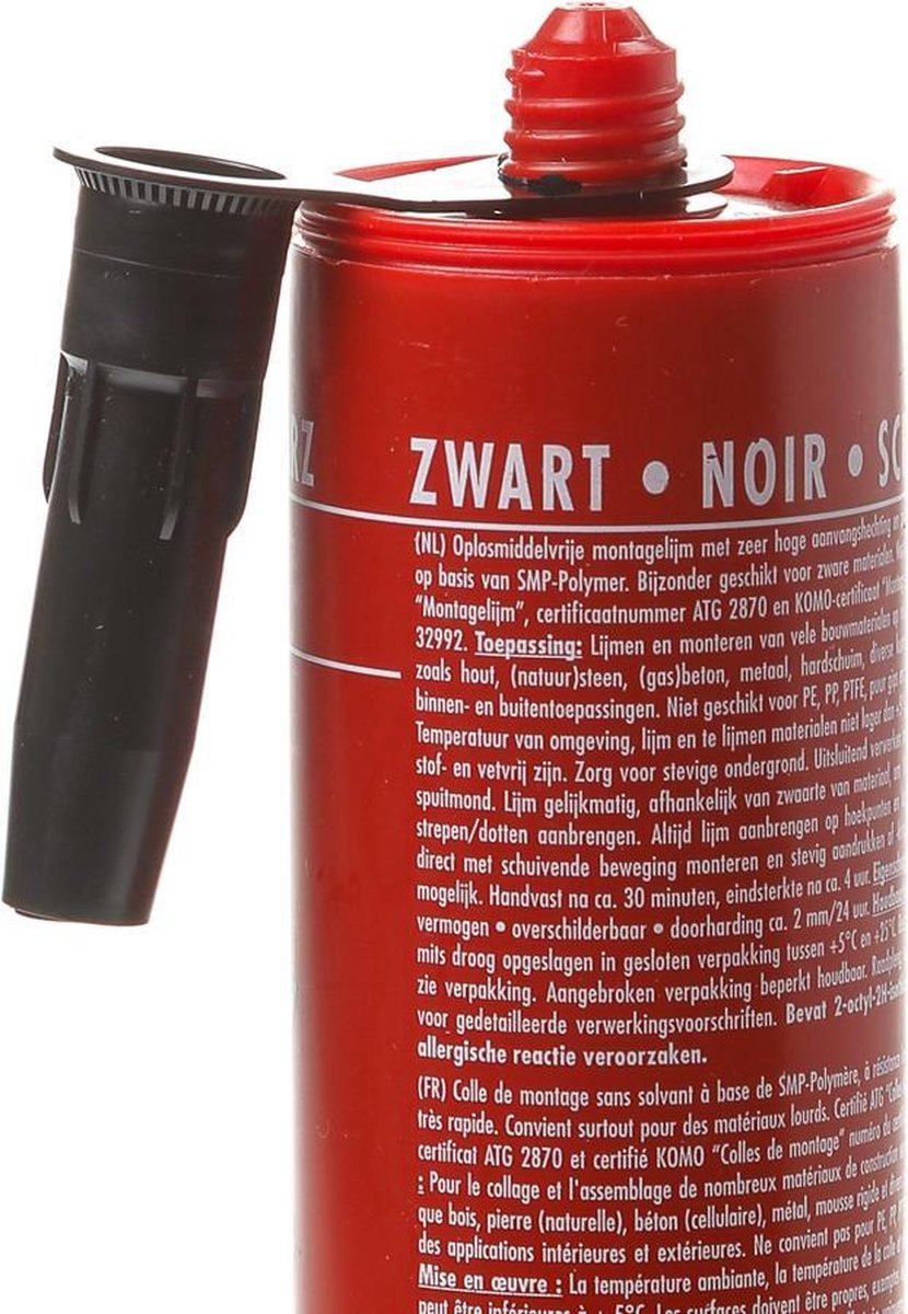 mtools Griffon Poly Max High Tack Express Montagelijm Koker - 435gr - Zwart