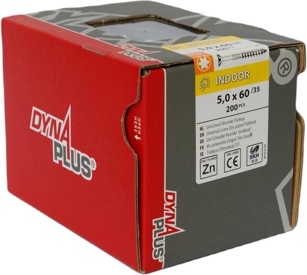 DynaPlus 0281.01.42001 Unischroef - Platkop - Deeldraad - Indoor - TX25 - 5.0 x 60/35mm (200st)