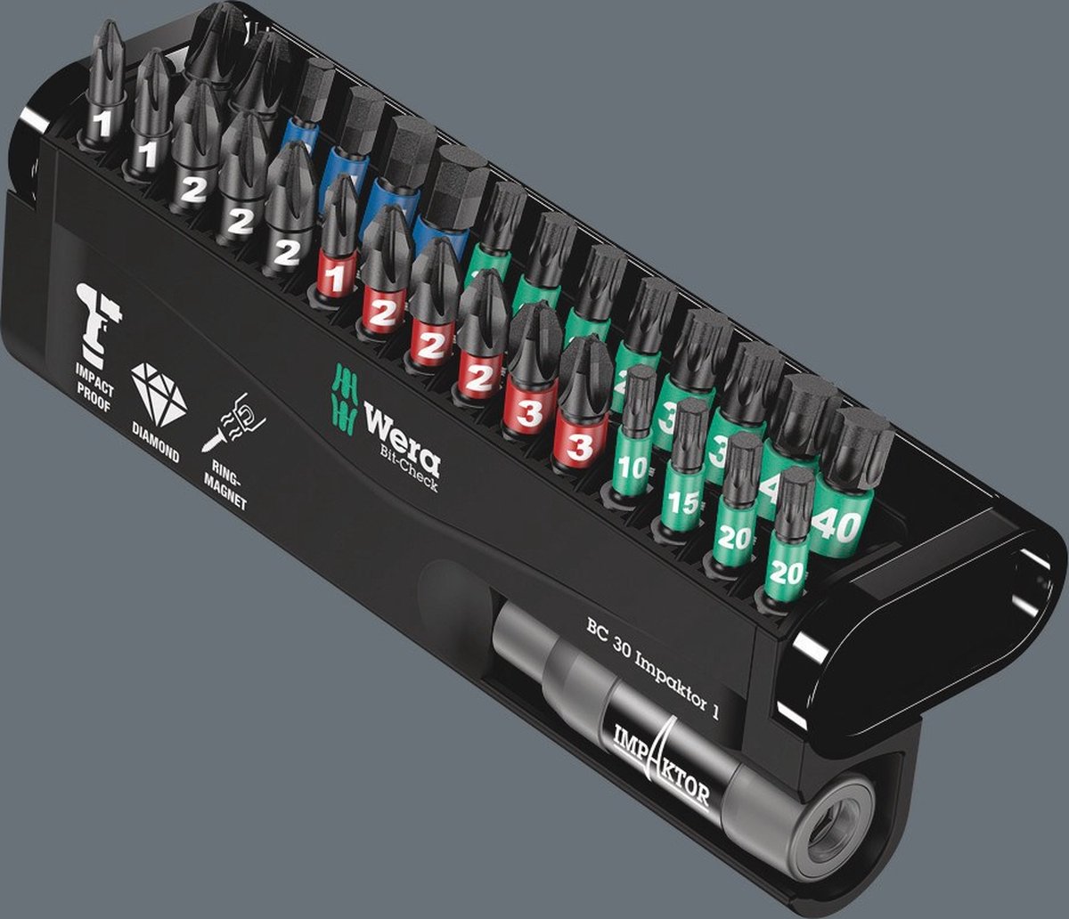 Wera 05057690001 30 delige Bitcheck Impaktor 1 bitset - PH/PZ/TX/HX
