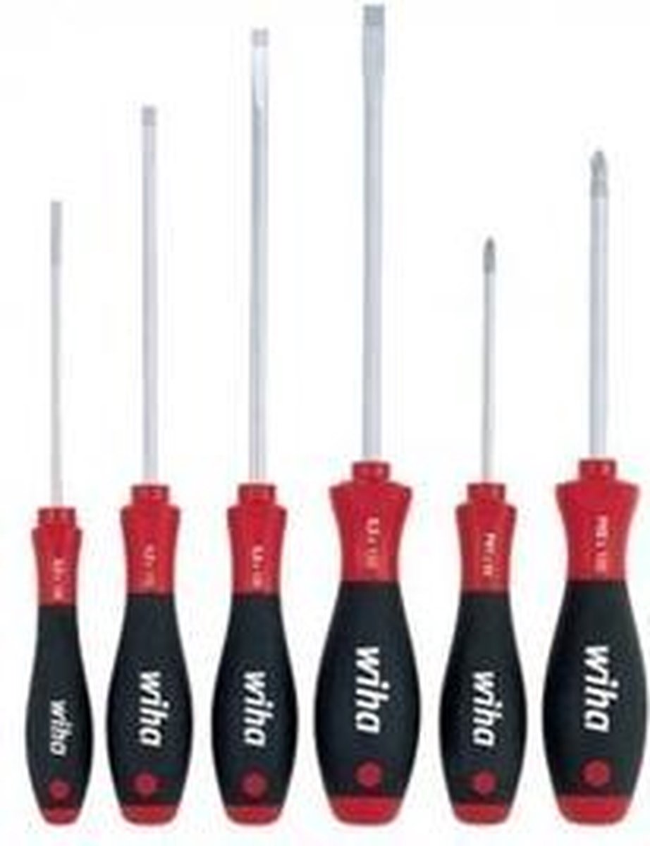 Wiha 302 HK6 SO SoftFinish sleufkop/ Phillips-Schroevendraaierset - 6 delig