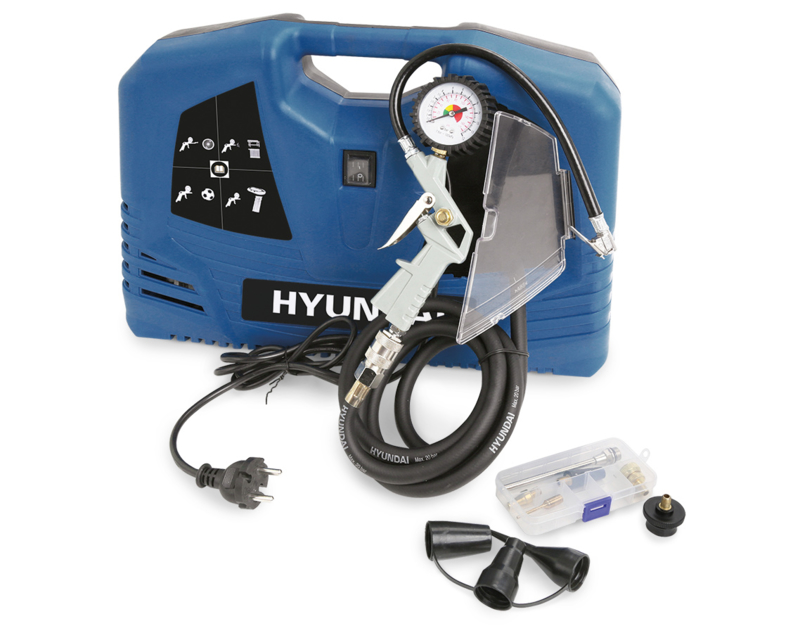 Hyundai 55791 Mini-compressor - 1100W - 180L/min - 8bar - Blauw