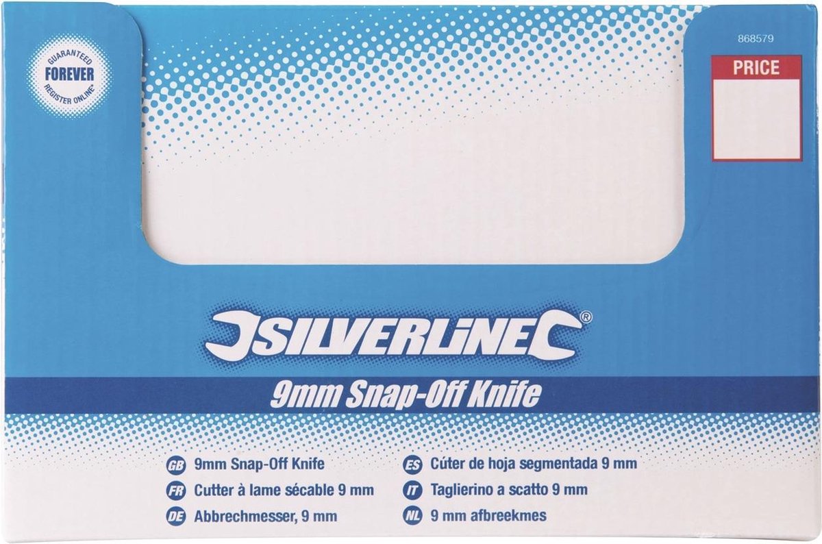 Silverline line 868579 Afbreekmes in displaydoos - 9mm (48st) - Silver