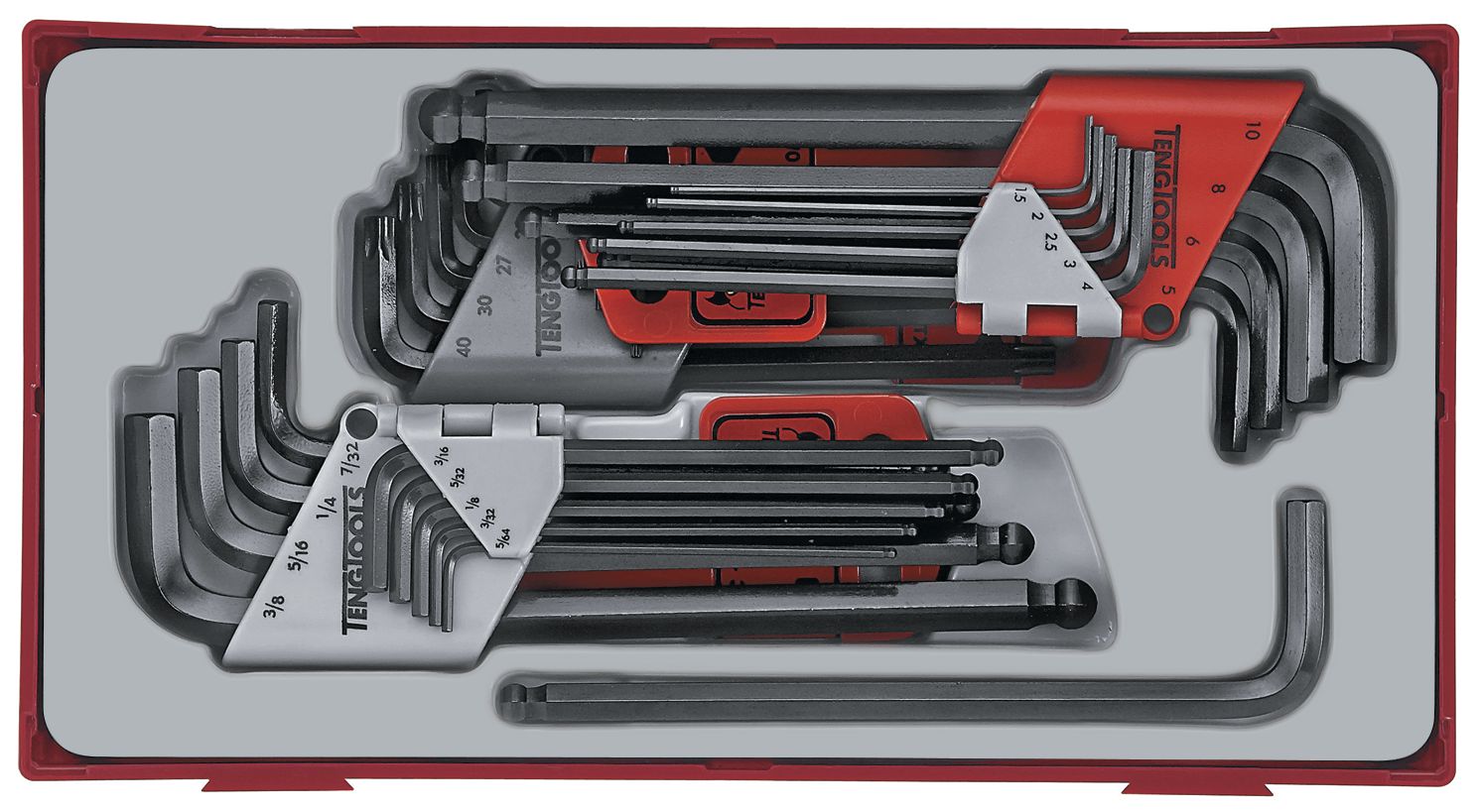 Teng Tools TTHT28 28-delige Hex&Tex inbusset in tc-tray