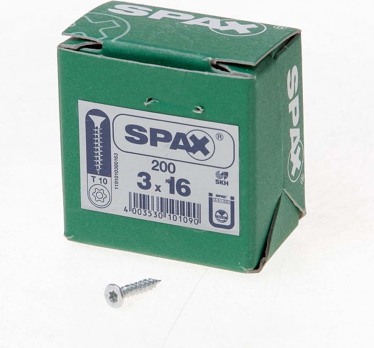 SPAX -S 1191010300163 Universele schroef, Verzonken kop, 3 x 16, Voldraad, T-STAR plus T10, S-punt - WIROX - 200 stuks