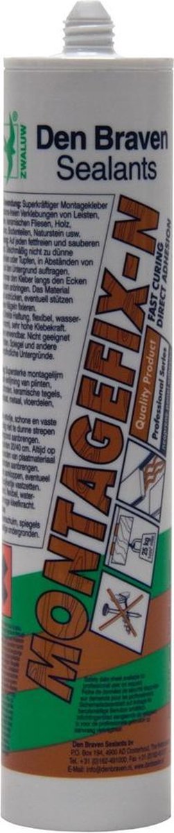 Den braven Zwaluw 10133201 Montagefix-N Montagelijm 310ml - Geel