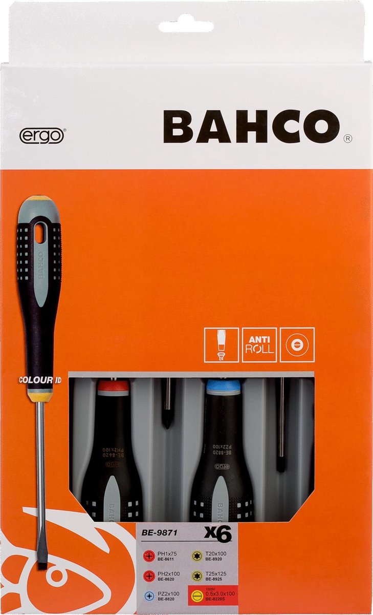 Bahco BE-9871 6-delige ERGO Schroevendraaierset