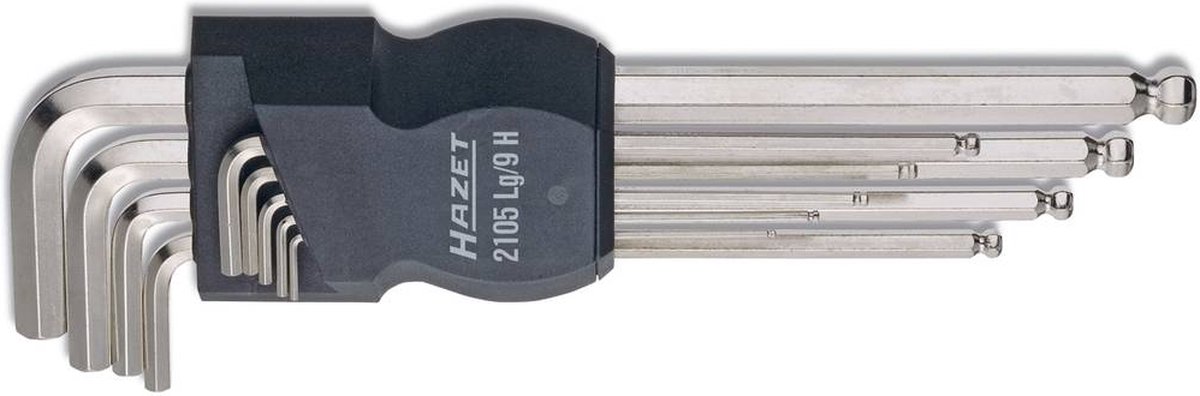 Hazet 2105LG/9H 9-delige Haakse-Schroevendraaierset - Binnenzeskant-profiel - 3/32 - 5/16''