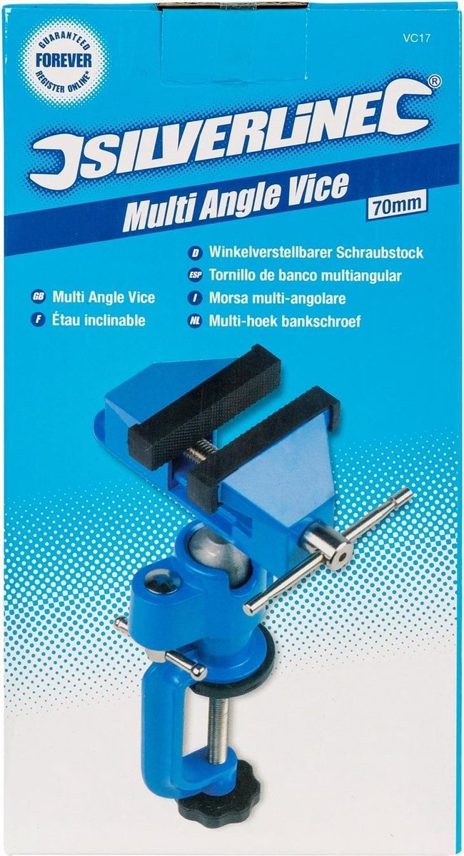 Silverline line VC17 Multi-hoek bankschroef - 70mm - Silver