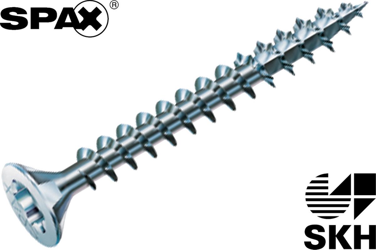 SPAX 1191010400453 Universele schroef, Verzonken kop, 4 x 45, Voldraad, T-STAR plus T20 - WIROX - 200 stuks