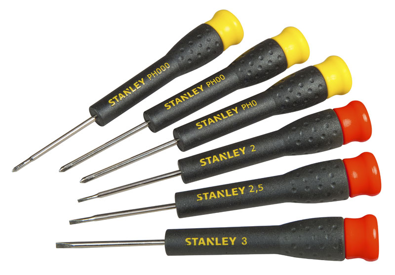 Stanley STHT0-62632 6-delige Precisie Schroevendraaierset - 2mm / 2,5mm / 3mm / PH000, PH00, PH0