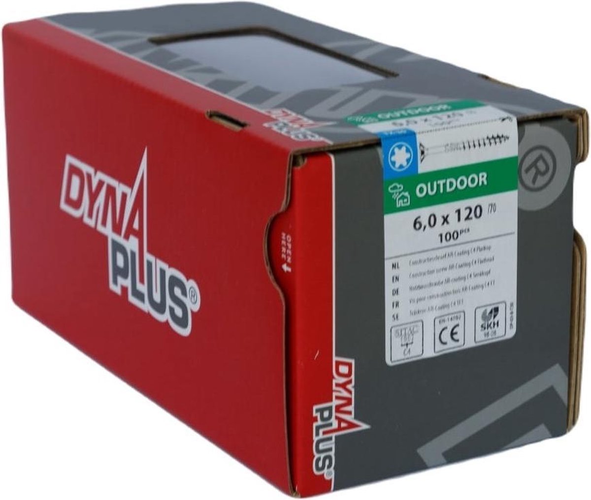 DynaPlus 0281.08.50801 Constructieschroef - Platkop - Deeldraad - Outdoor - TX30 - 6.0 x 120/70mm (100st)