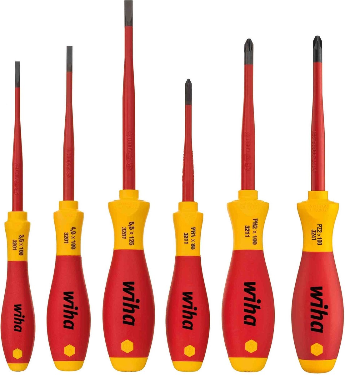 Wiha 3201 K6 01 6-delige SoftFinish slimFix VDE Schroevendraaierset - Sleuf/Philips/Pozidrive