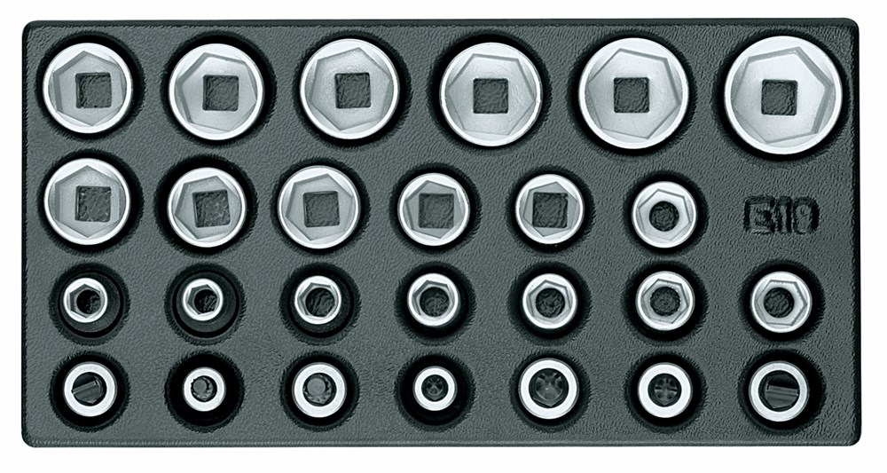 Gedore 1500 ES-19 IS Set dopsleutels 1/2" in 1/3 gereedschapsmodule