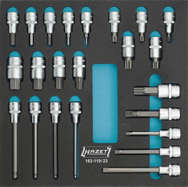 Hazet 163-119/23 23-delige Dopsleutelbitset XZN - 1/2''