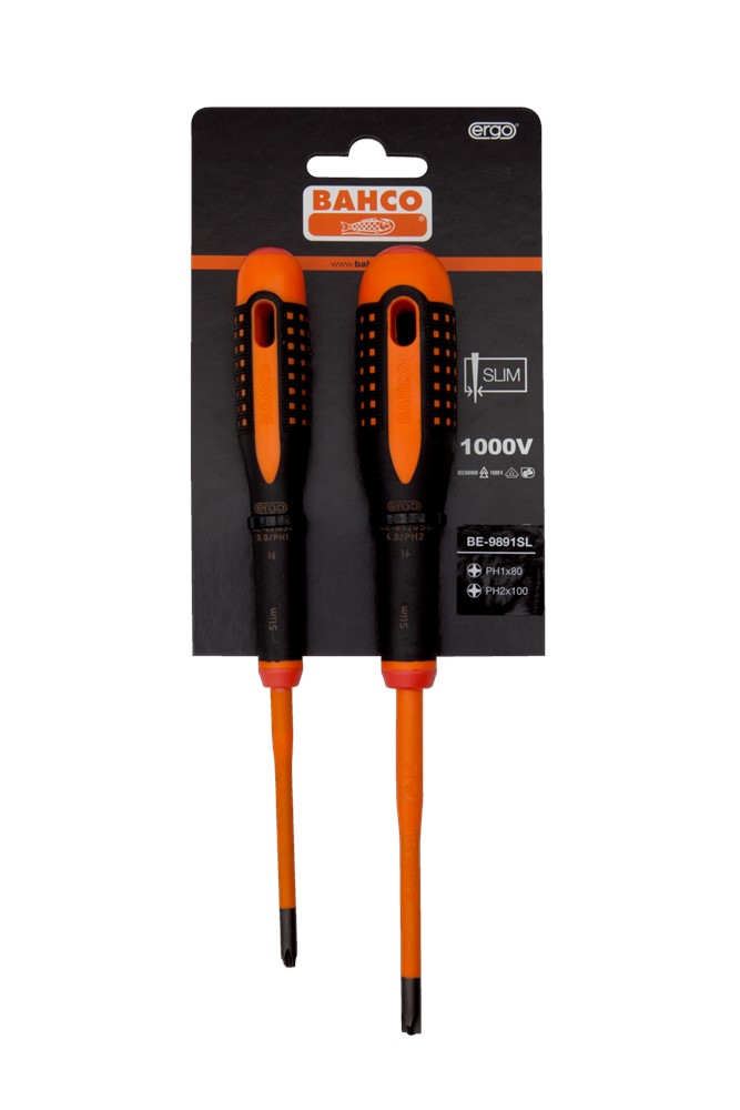 Bahco BE-9891SL 2 delig VDE Schroevendraaierset - PH