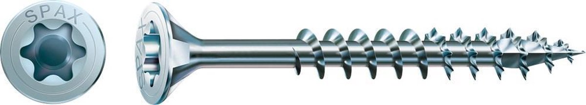 SPAX 191010450603 Universele schroef, Verzonken kop, 4.5 x 60, Deeldraad, T-STAR plus T20 - WIROX - 100 stuks