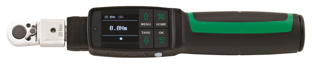 Stahlwille 714R/2 MANOSKOP Elektromechanische gradenboog-momentsleutel met omschakelbare insteekratelkop in koffer - 2-20Nm - 1/4"