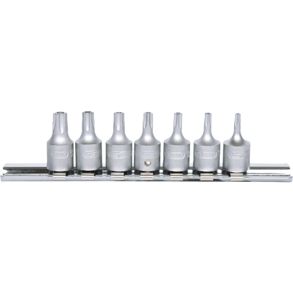 KS Tools 911.1470 7-delige Bit-dopsleutelset vijfster met boring - 1/4"