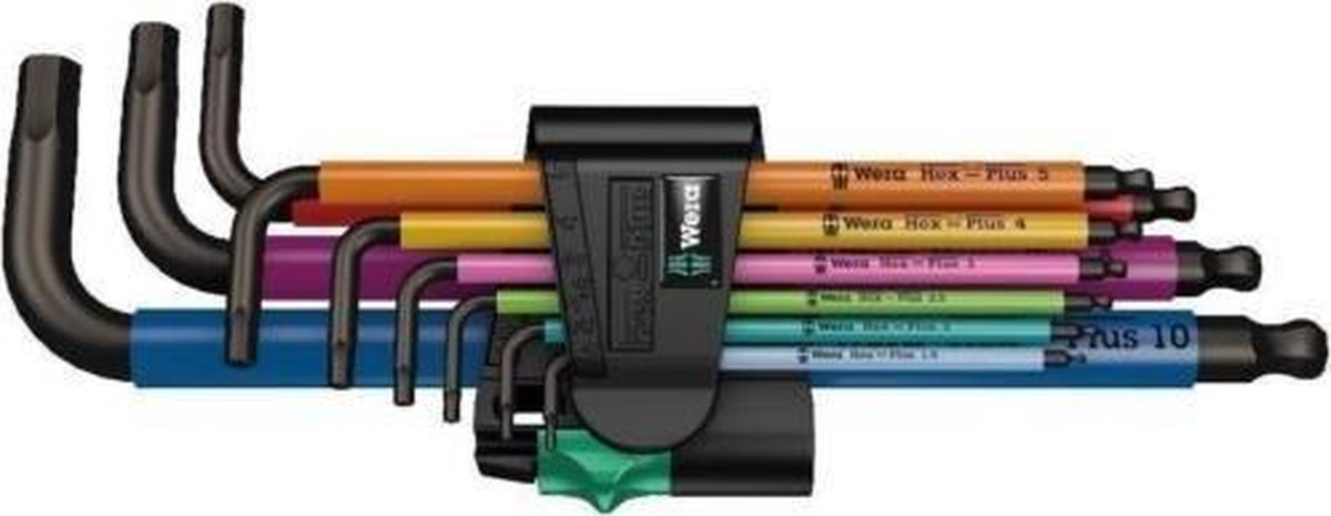 Wera 05073593001 950 SPKL/9 SM N SB 9 Delige Hex-plus multicolour inbussleutel - 1.5-10mm