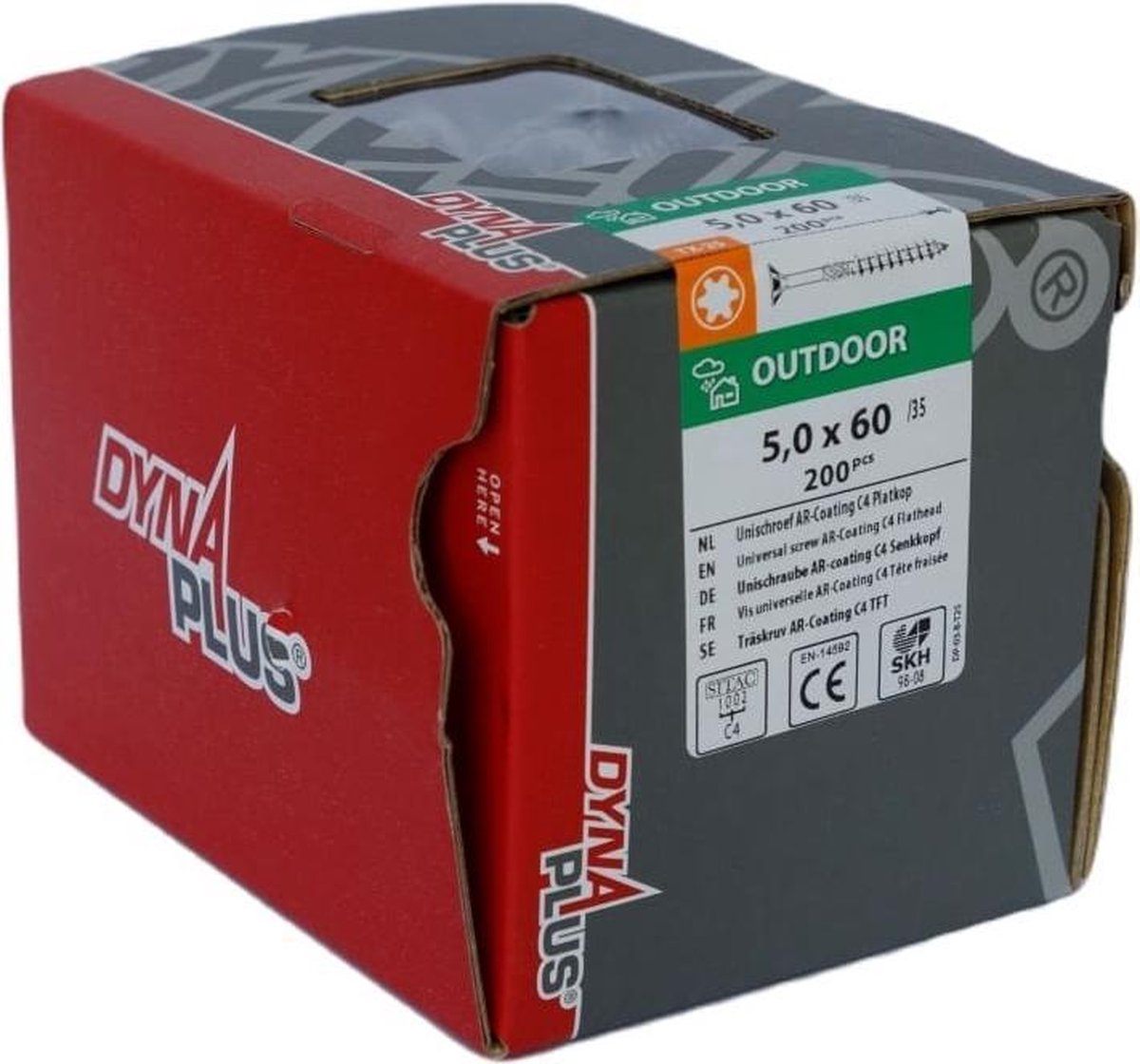 DynaPlus 0281.08.42001 Unischroef - Platkop - Deeldraad - Outdoor - TX25 - 5.0 x 60/35mm (200st)