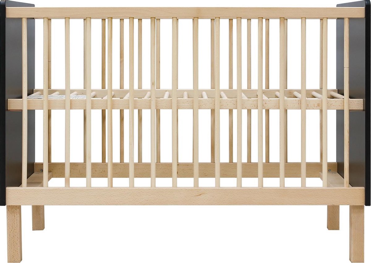 Bopita Floris Bed - 60 x 120 cm Mat/Naturel - Zwart