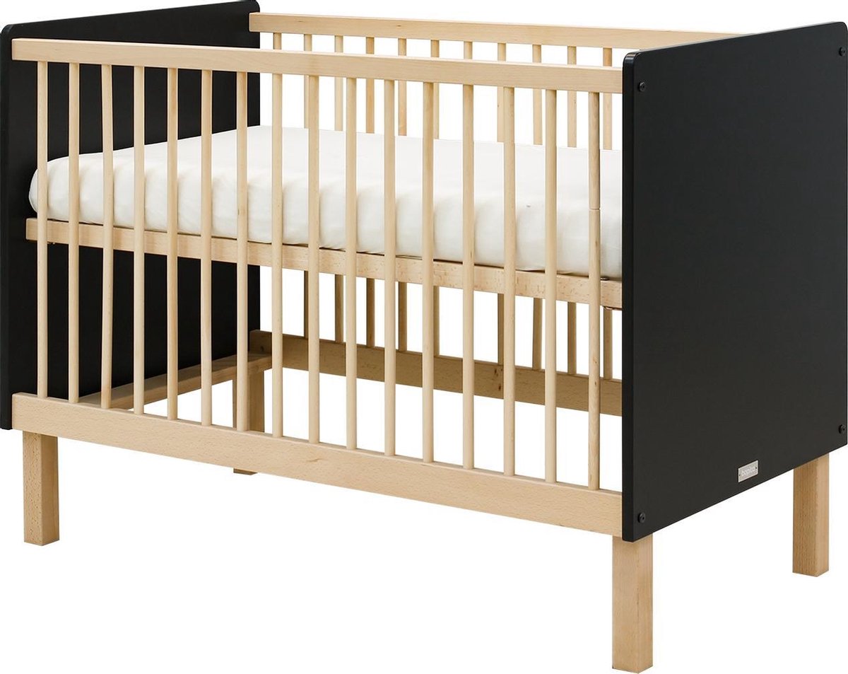 Bopita Floris Bed - 60 x 120 cm Mat/Naturel - Zwart