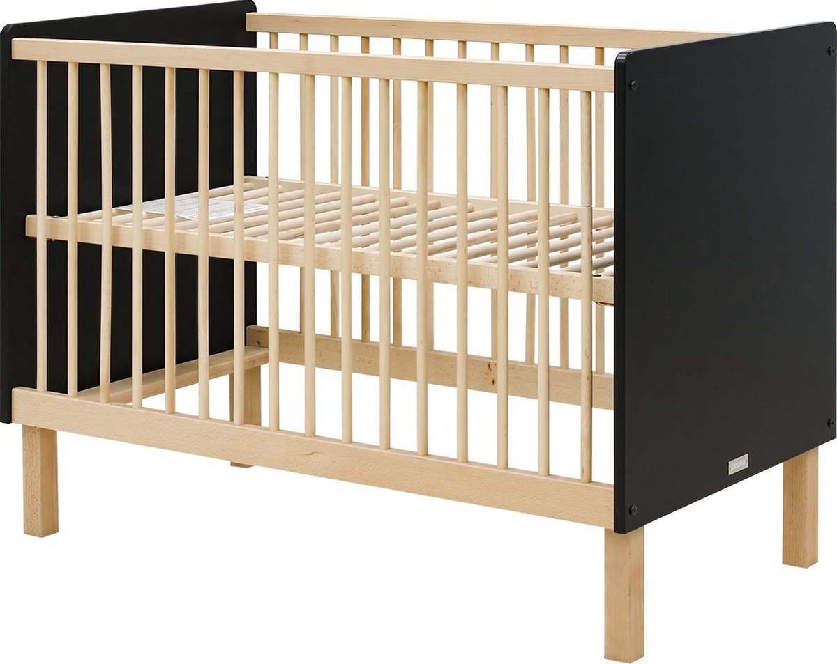 Bopita Floris Bed - 60 x 120 cm Mat/Naturel - Zwart