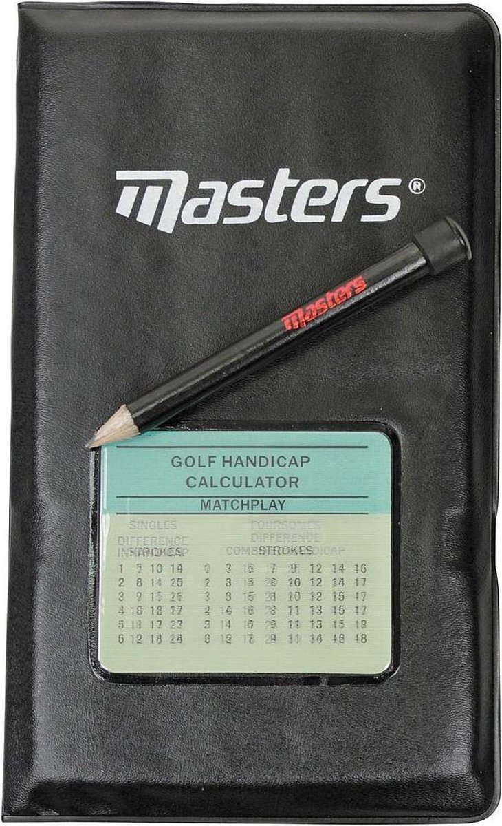 Masters Golf scorekaarthouder 15.8 x 27.6 cm zwart 3-delig