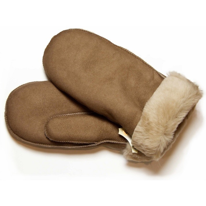 Bernardino Taupe Lammy wanten suede voor volwassenen - Handschoenen schapenwol - Beige