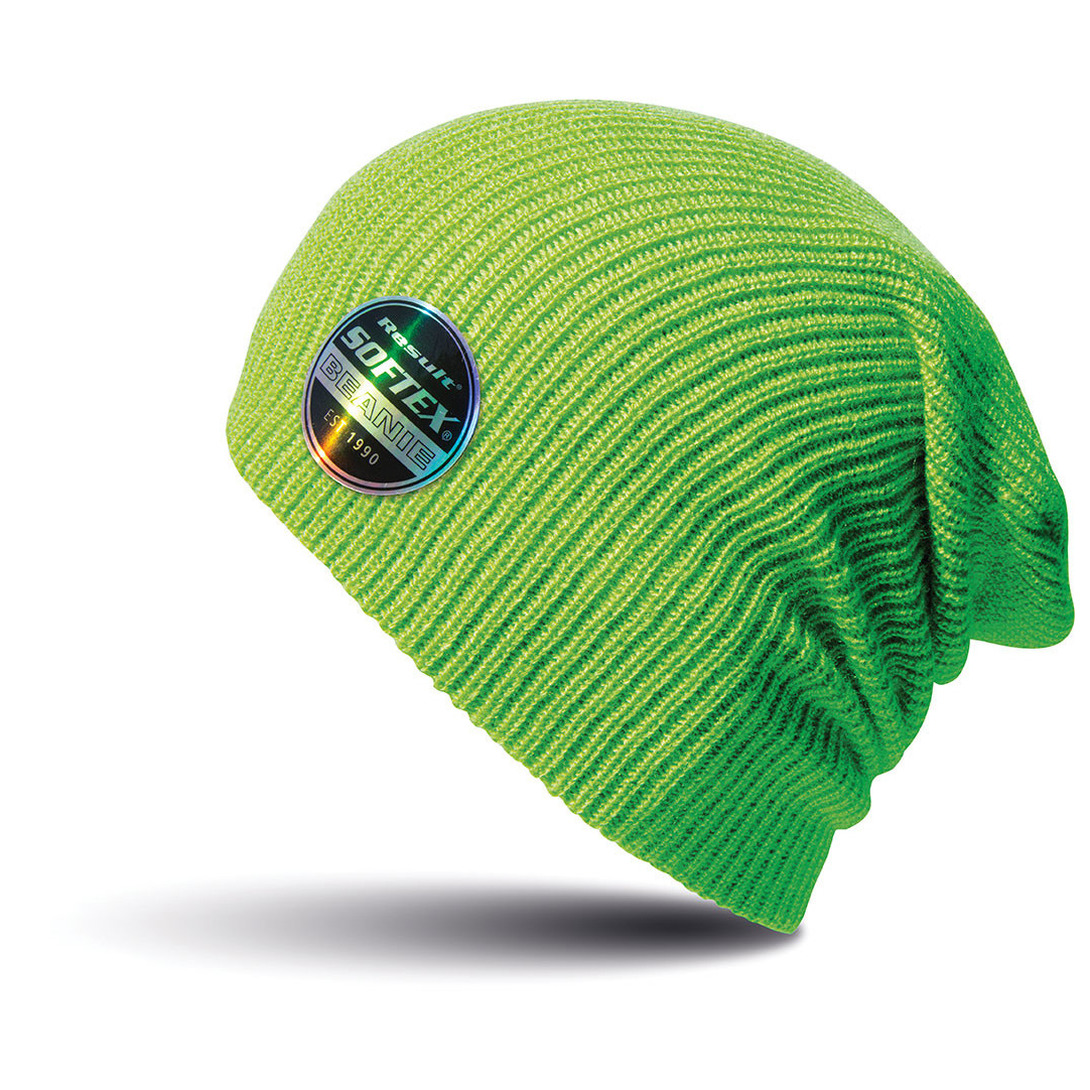 Result Warme gebreide Beanie wintermuts in het lime groen voor volwassenen - Damesmutsen / herenmutsen - 100% polyacryl