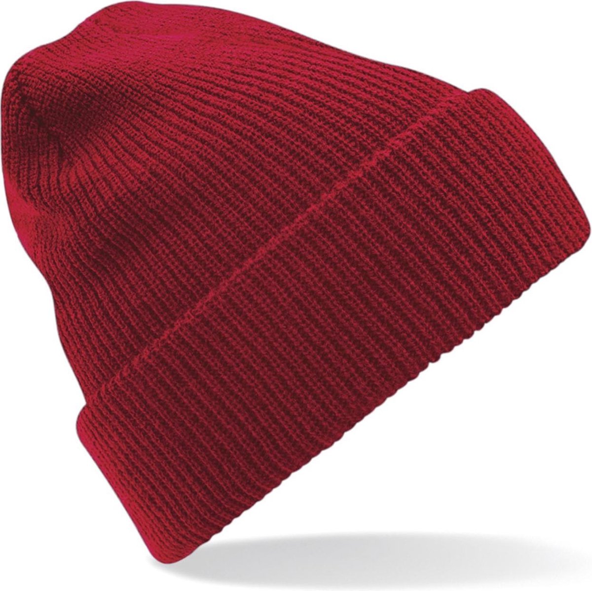 Beechfield Gebreide Heritage Beanie wintermuts in het voor volwassenen - Damesmutsen / herenmutsen - 100% polyacryl - Rood