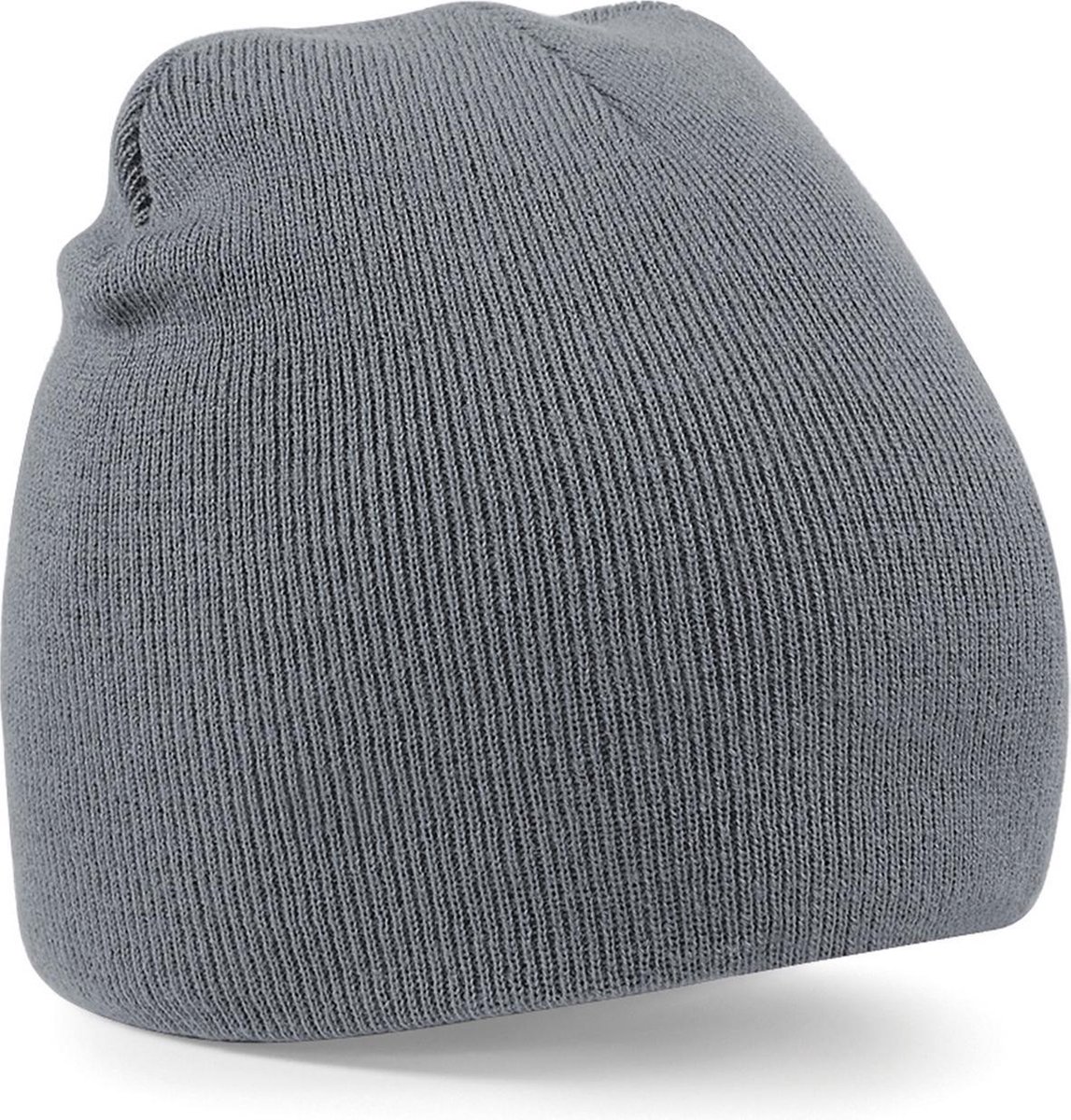 Beechfield Warme gebreide Beanie wintermuts in het donker voor volwassenen - Damesmutsen / herenmutsen - 100% polyacryl - Basic line - Grijs