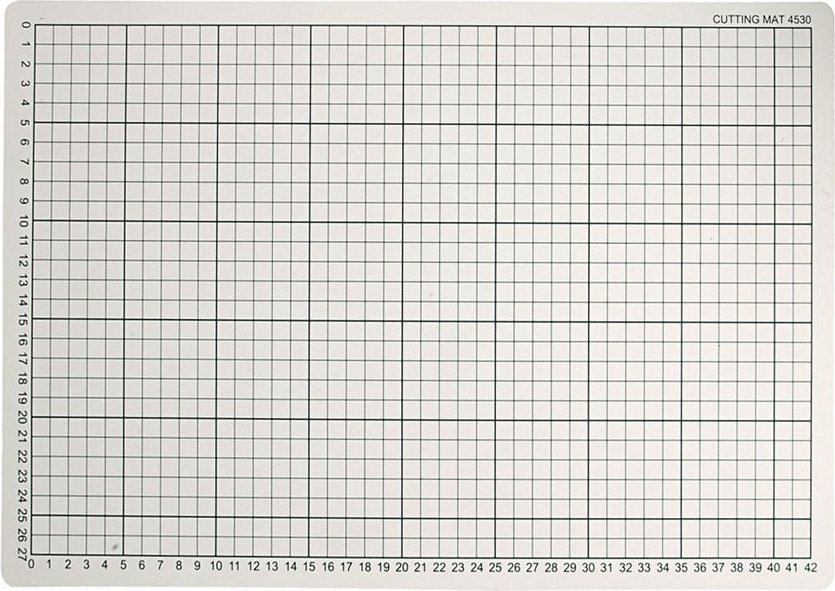 Creotime Snijmat met Rasterlijnen 30x45 cm - Wit
