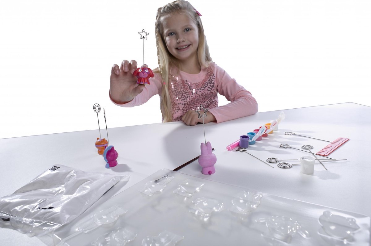 Ses gips gieten en schilderen memohouders 14-delig