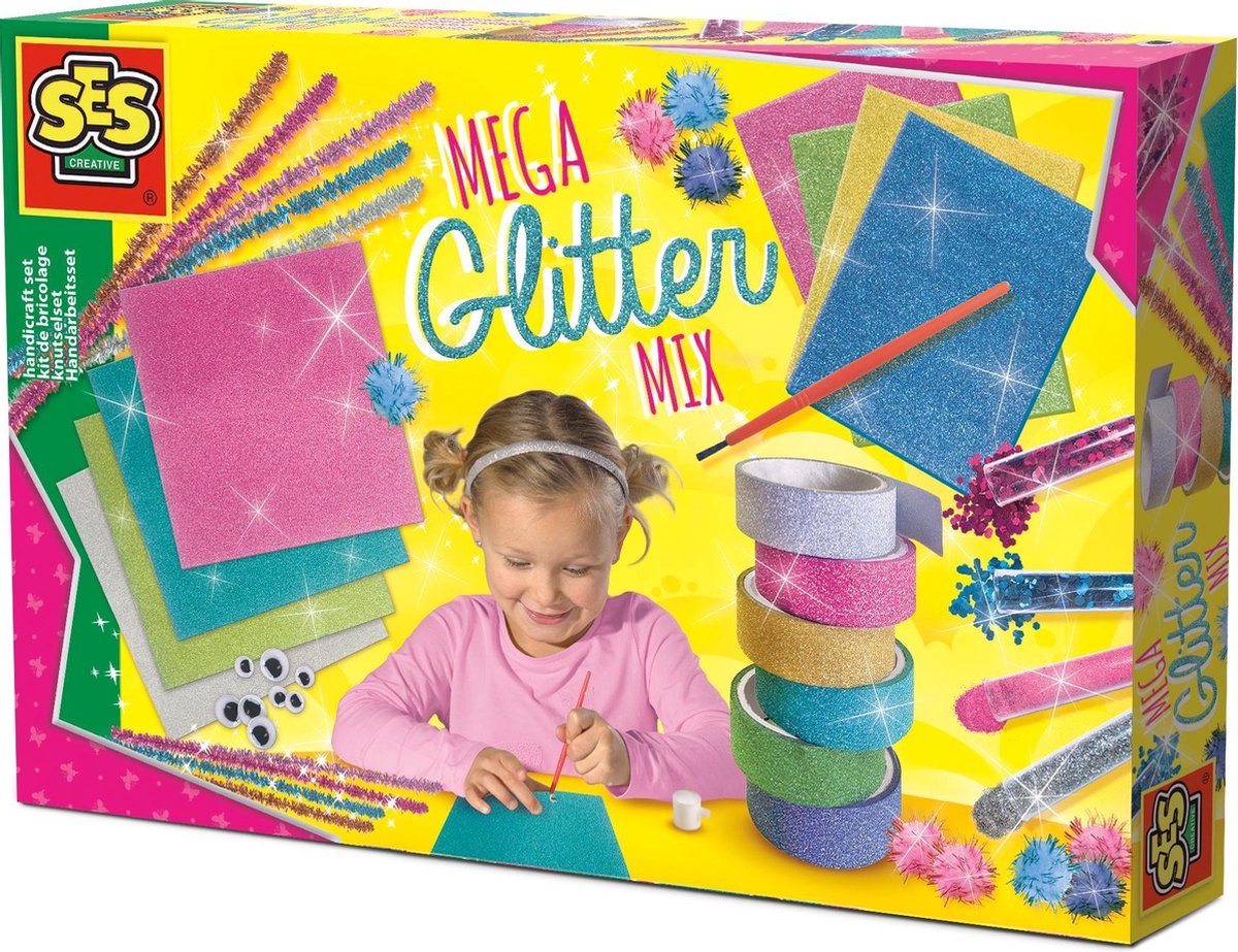 Ses Mega glitter knutselset - Knutselset Textiel Hobby