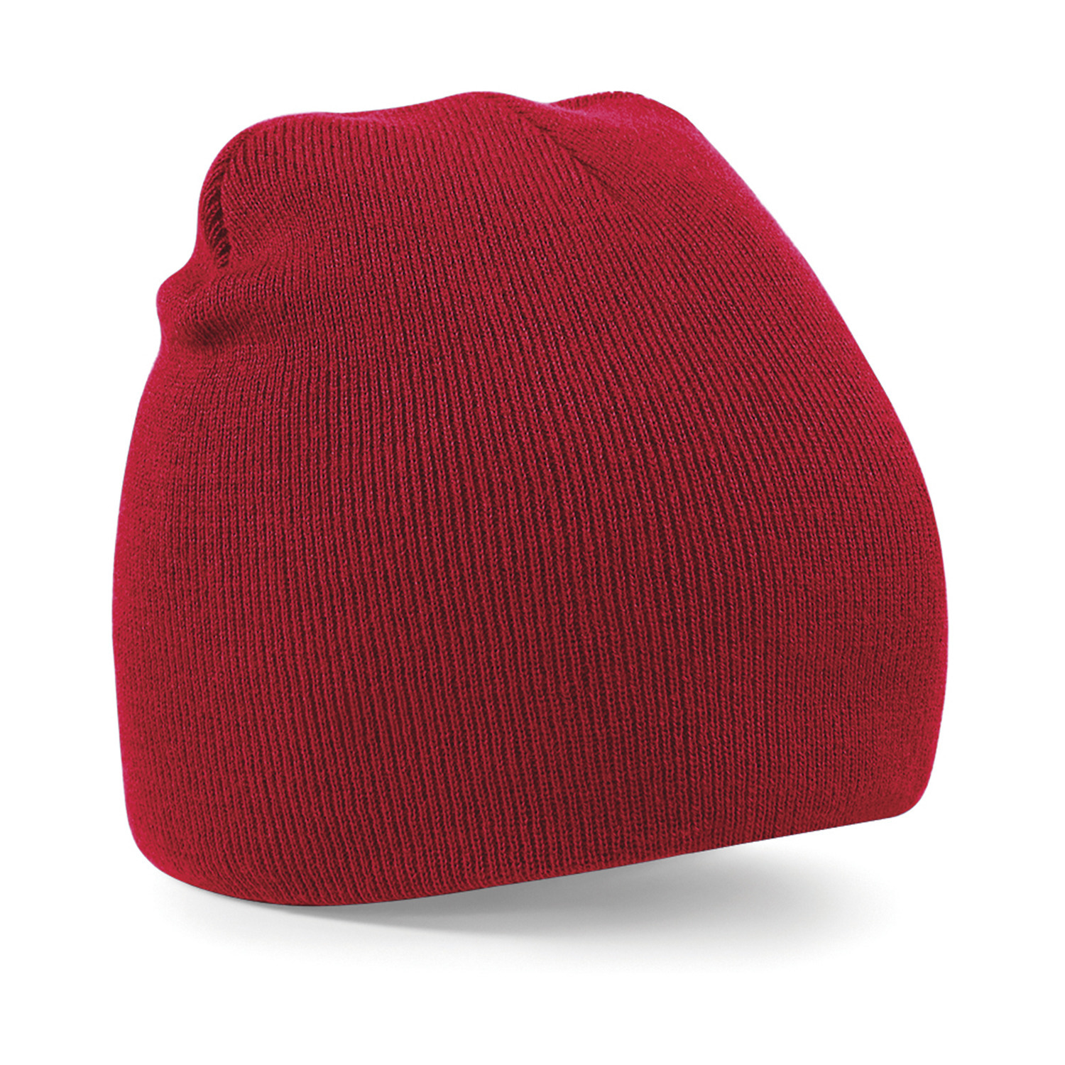 Beechfield Warme gebreide Beanie wintermuts in het voor volwassenen - Damesmutsen / herenmutsen - 100% polyacryl - Basic line - Rood