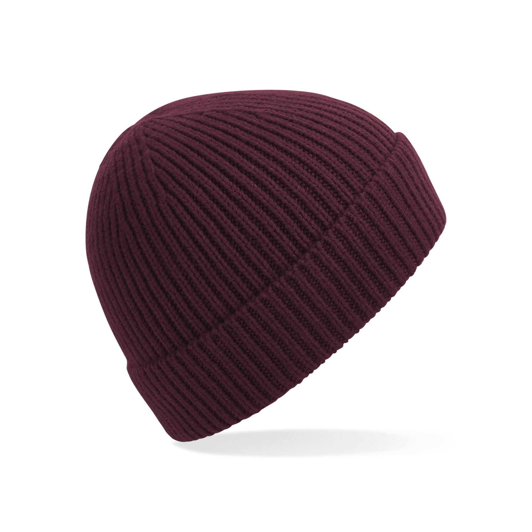 Beechfield Gebreide Ribbed Beanie wintermuts in het bordeaux voor volwassenen - Damesmutsen / herenmutsen - 97% polyacryl en Elastaan - Rood