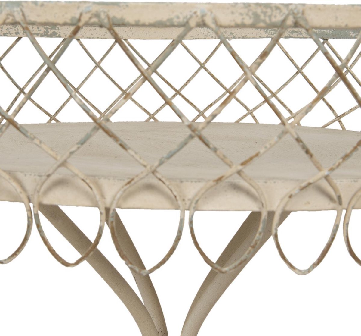 Clayre & Eef Bijzettafel - Ø 55*65 cm - creme - ijzer - rond - - 5Y0813 - Beige