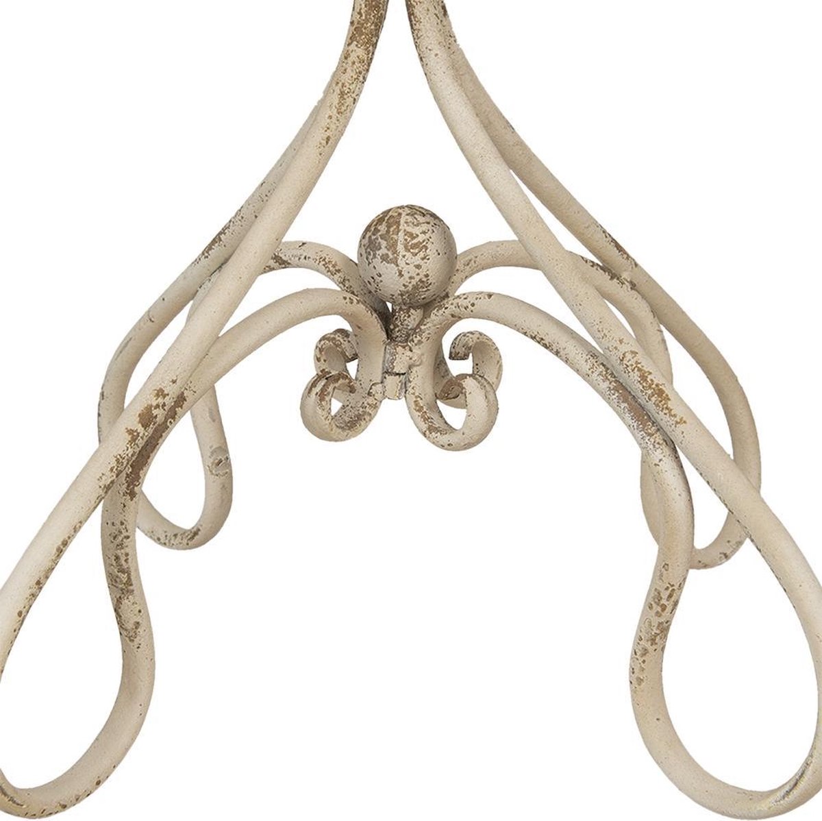 Clayre & Eef Bijzettafel - Ø 55*65 cm - creme - ijzer - rond - - 5Y0813 - Beige