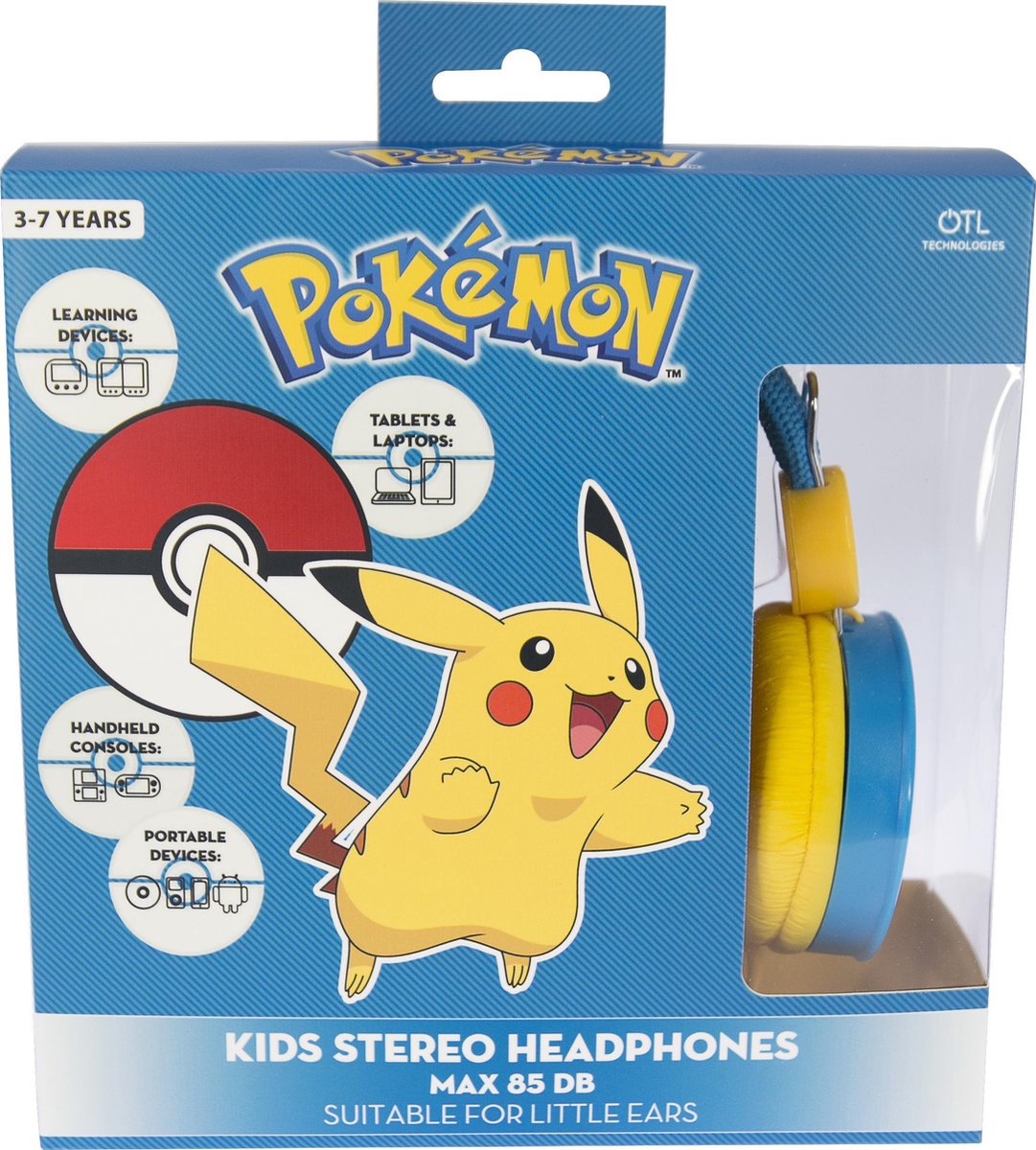 Pokémon koptelefoon Pikachu junior 95 cm blauw/ - Amarillo