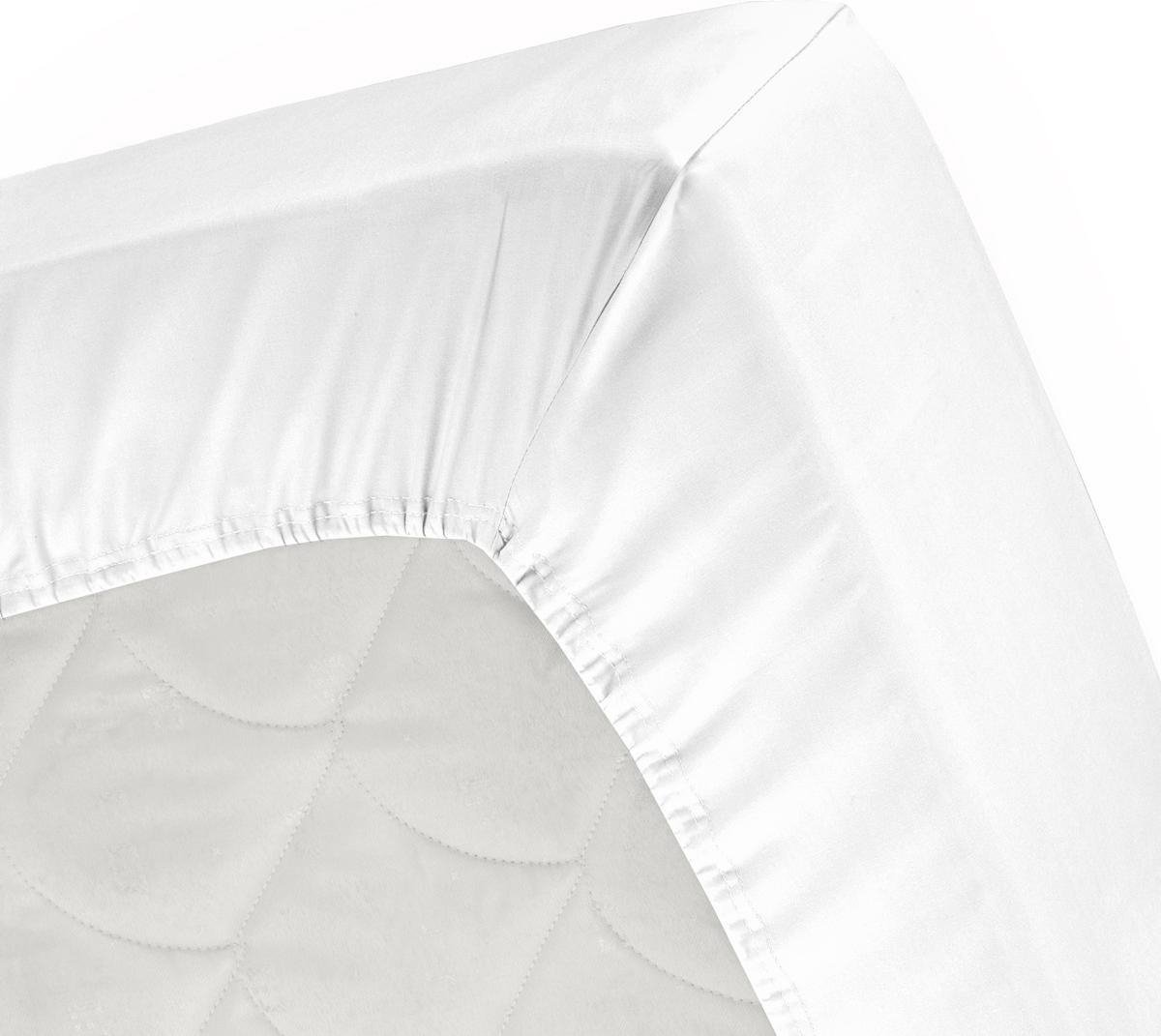 Damai Hoeslaken Biologisch Katoen Satijn 30cm Hoekhoogte - white