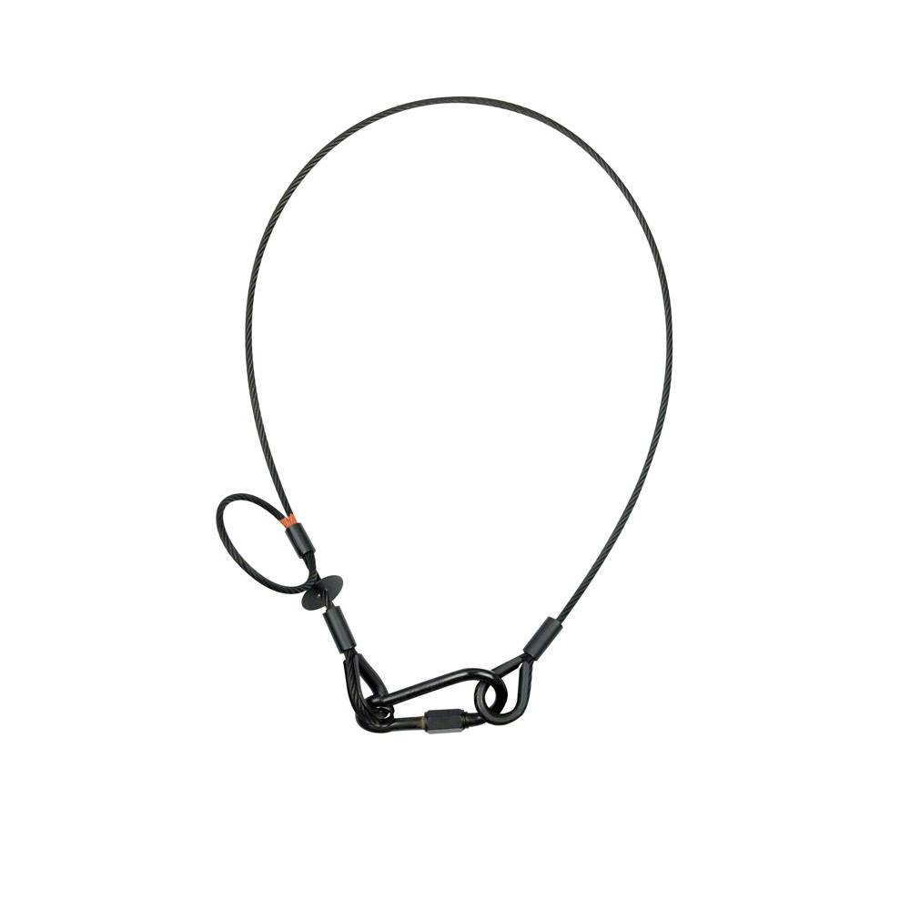 Showtec Saveking 5mm 1m safetykabel met rem 60 kg zwart